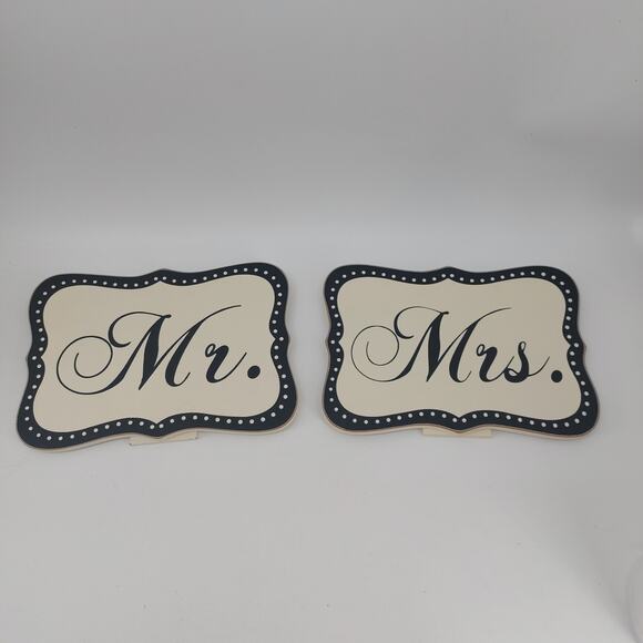Mr. & Mrs. Signs for Wedding Black White Sweetheart Table Love Bride - Picture 3 of 8